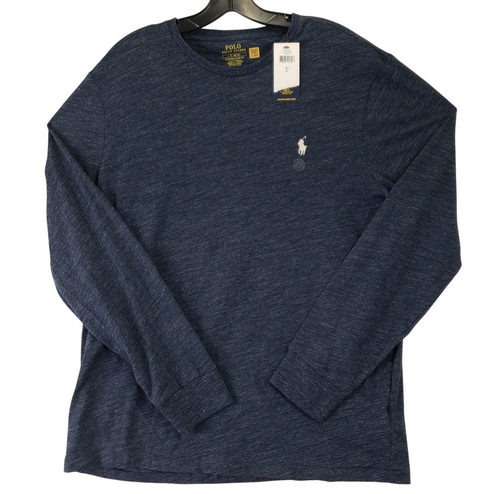 Polo Ralph Lauren Long Sleeve T-Shirt Mens L Blue Pony Logo NWT Prep Tuckernuck
